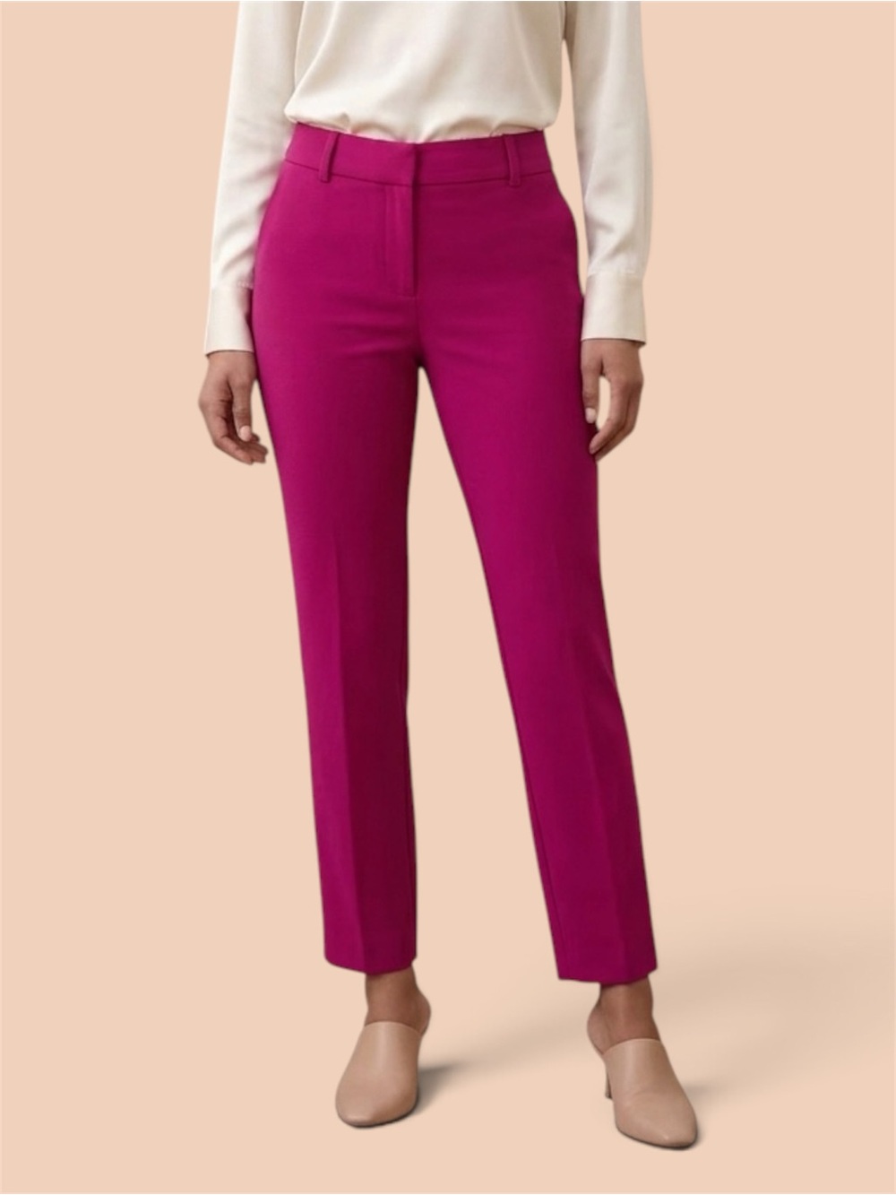 Merona Women's Cropped Slim Straight Ankle Pants in Magenta